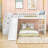 Twin Over Twin Wooden L-Shaped Bunk Beds with Slide and Storage-1230276449
