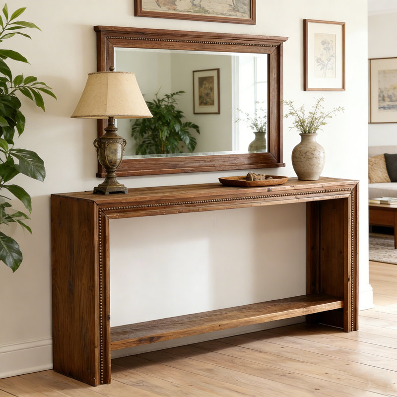 Console en bois massif de 63 pouces