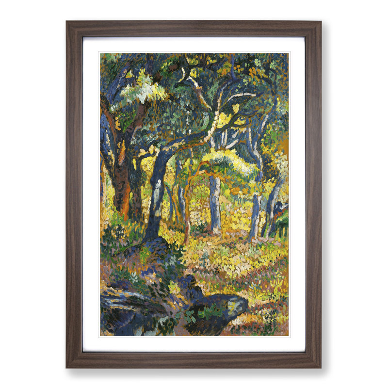 A Clearing in Provence by Henri-Edmond Cross - Picture Frame Painting, 90cm H x 65cm W x 2cm D, Walnut