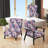 Blue And Purple Blooming Chrysanthemum Flowers - Upholstered Farmhouse Arm Chair, Blue Accent Chair