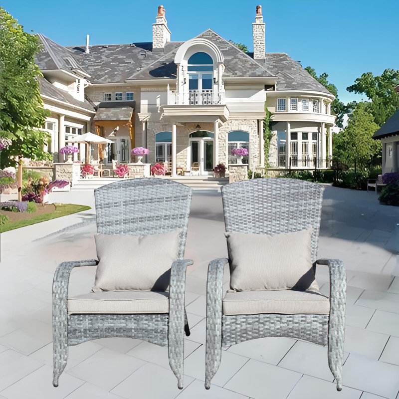 Patio Chair With Cushions( Grey Cushion), Gray