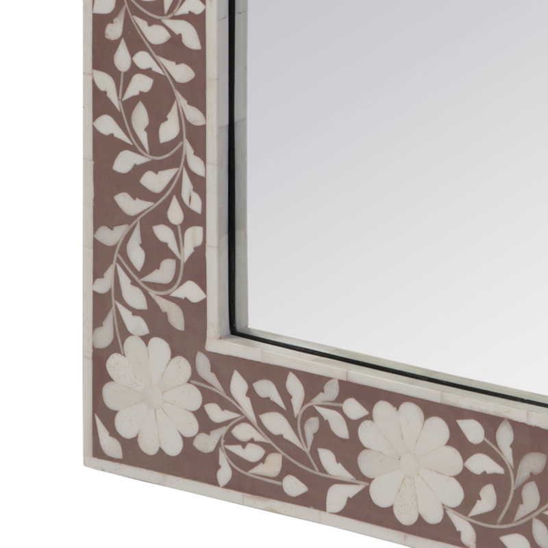 Vivienne Bone Inlay Wall Mirrored, Brown