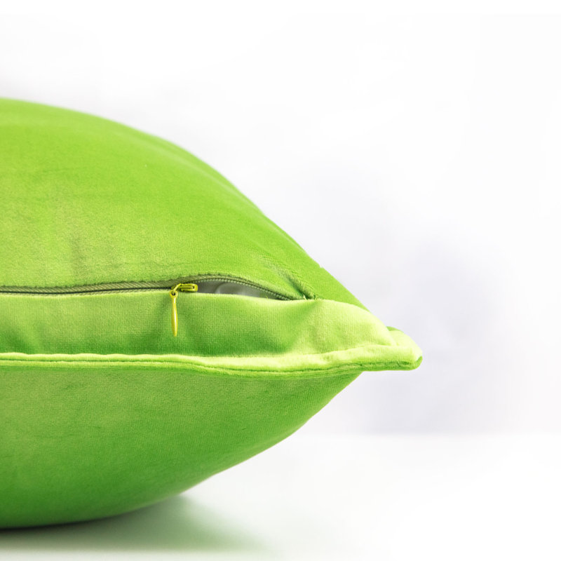 Rectangular Velvet Pillow Covers, Parrot Green, Rectangular 14"H x 20"W