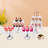 Dmaris 4 Piece Crystal Metal Cake with Beads Cake Stand Set