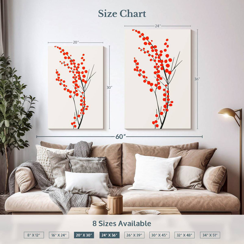 Harnek Red Wild Berries, 36" H x 24" W
