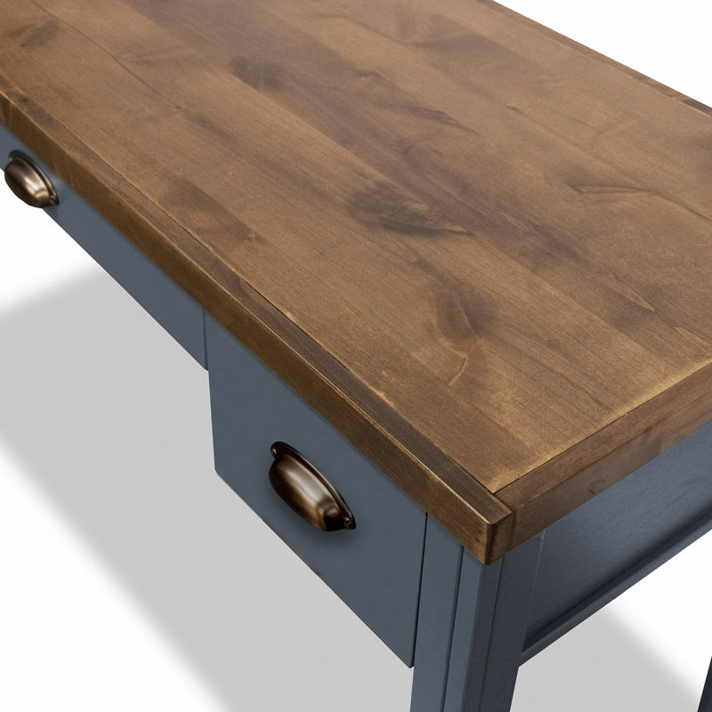 Bureau 53 po, aucun assemblage requis, Brun / Bleu marine