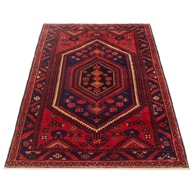 Tapis rouge unique en laine de style années 1990 Pevensie