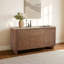 Buffet moderne en bois massif de 63 po avec rangement et plateau en pierre Grier