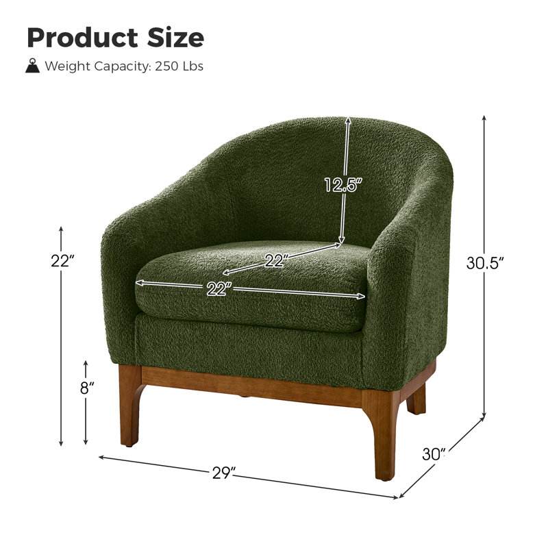 Fauteuil demi-tonneau moderne Amelie, Forest