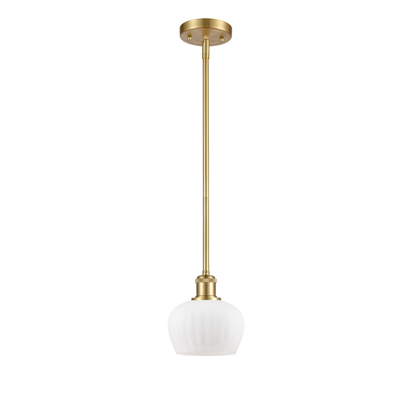 Luminaire suspendu en forme de cloche à 1 lumière Patrina, Transparent, Ampoule DEL 6 watts Vinage, Or satiné