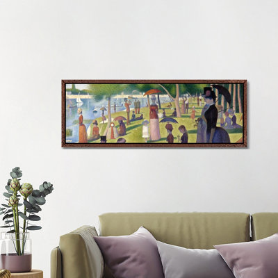 Sunday Afternoon On The Island Of La Grande Jatte by Georges Seurat - Floater Frame Panoramic Painting on Canvas