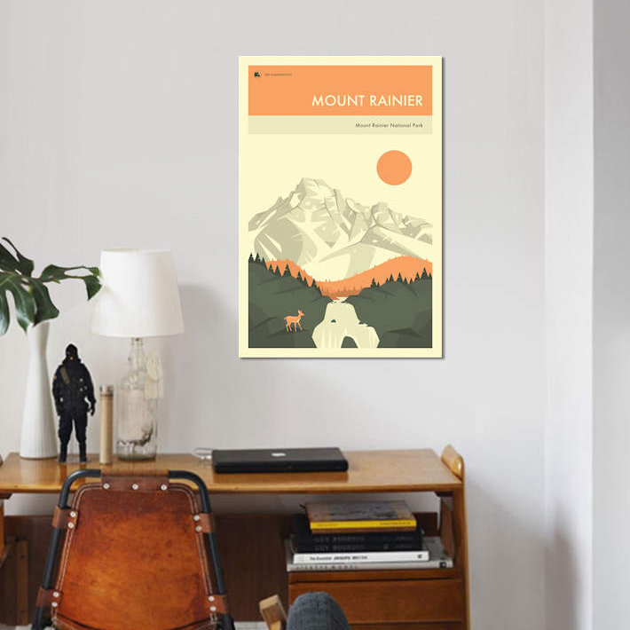 «Mount Rainier», impression sur toile, H 26 po x l 18 po x P 1,5 po, Pas de tapis, Toile tendue