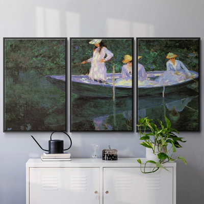 Monet - 3 pièces, reproduction encadrée sur toile