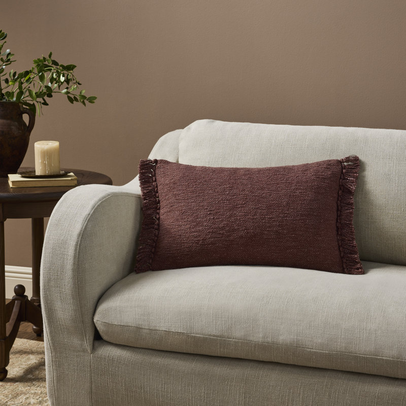 Coussin décoratif Magnolia Home par Joanna Gaines x Loloi Jett, Marron, Housse 13 po x 21 po avec polyester
