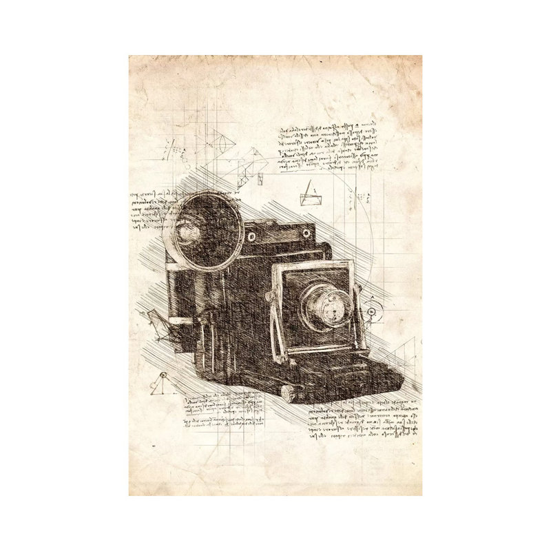 «Old Caméra» par Cornélin, impression sur toile tendue, H 26 po x l 18 po x 1,5 po