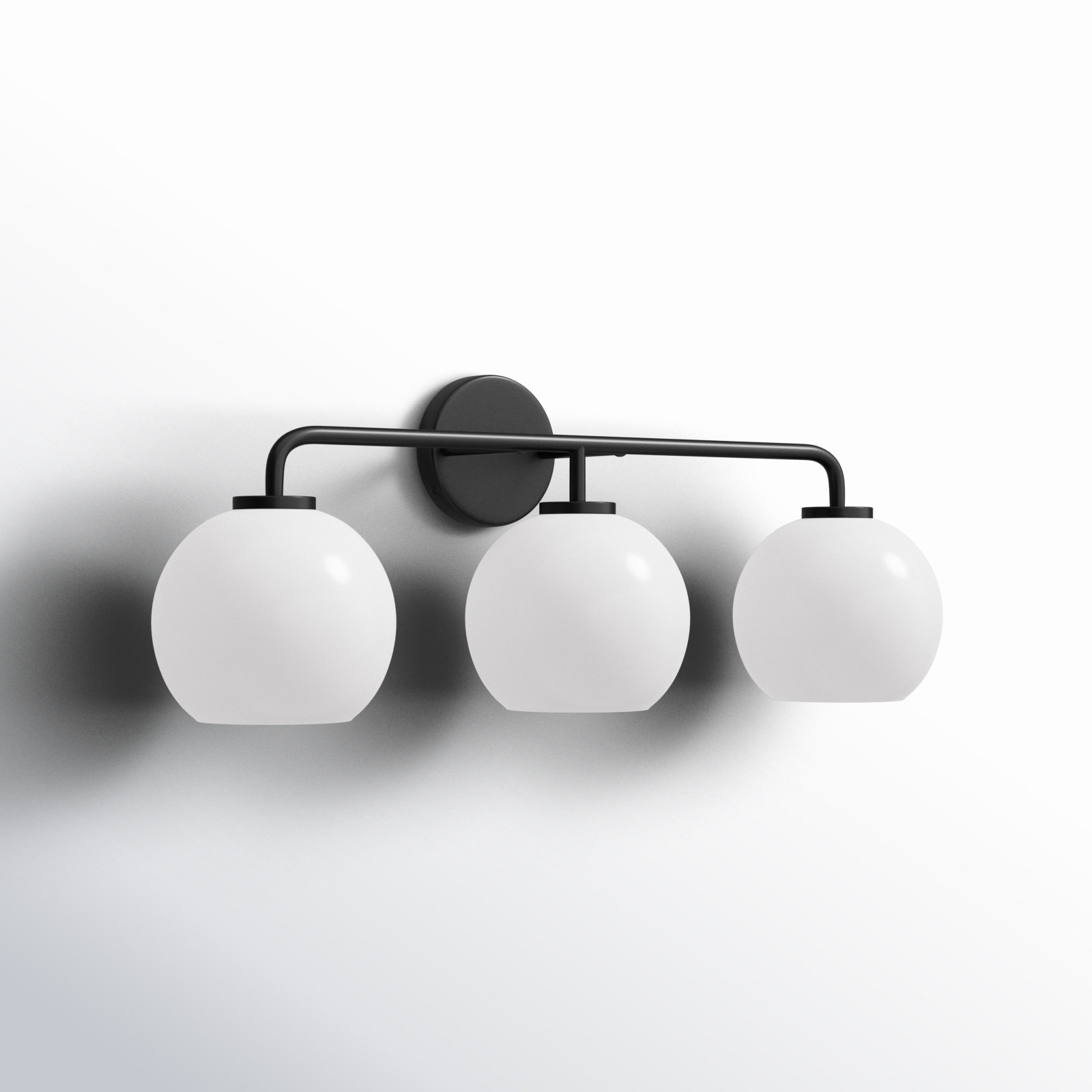 Childerley 3-Light Dimmable Vanity Light, Midnight Black, White