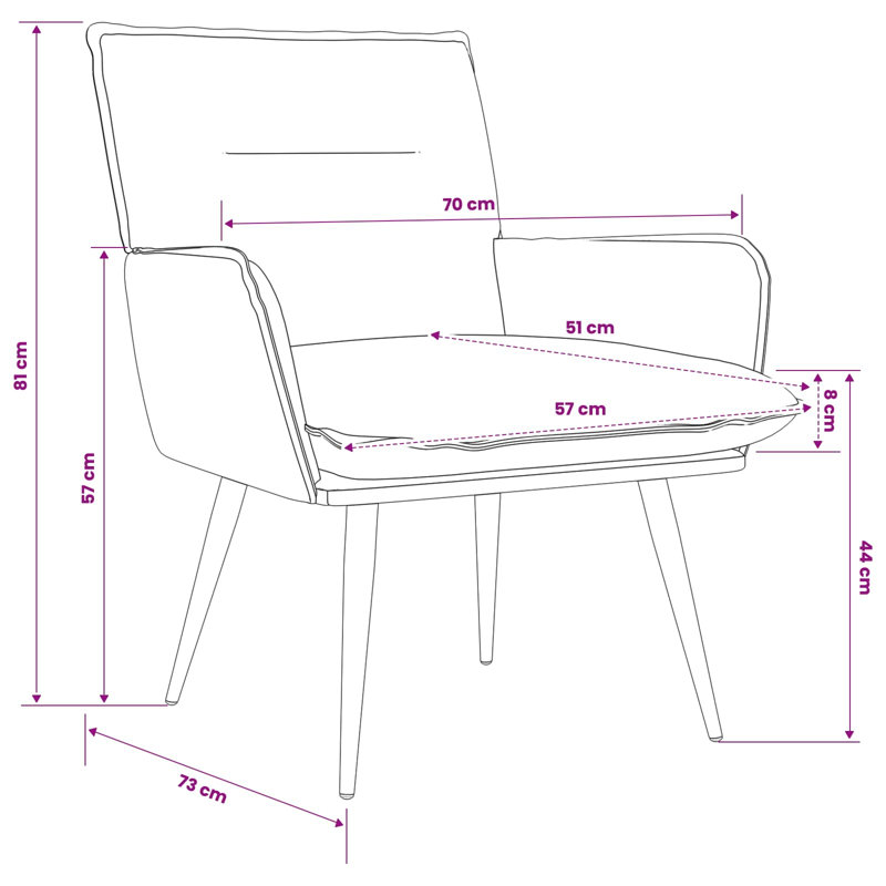 Upholstered Armchair, Cream