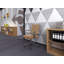 Fauteuil de bureau ergonomique en cuir de polyuréthane nervuré à dossier moyen avec accoudoirs rembourrés, inclinable et pivotant, confortable pour le bureau personnel et la salle de conférence, beige foncé-826146340-826146527