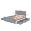 Grand lit plateforme en bois avec 4 tiroirs de rangement-42476550