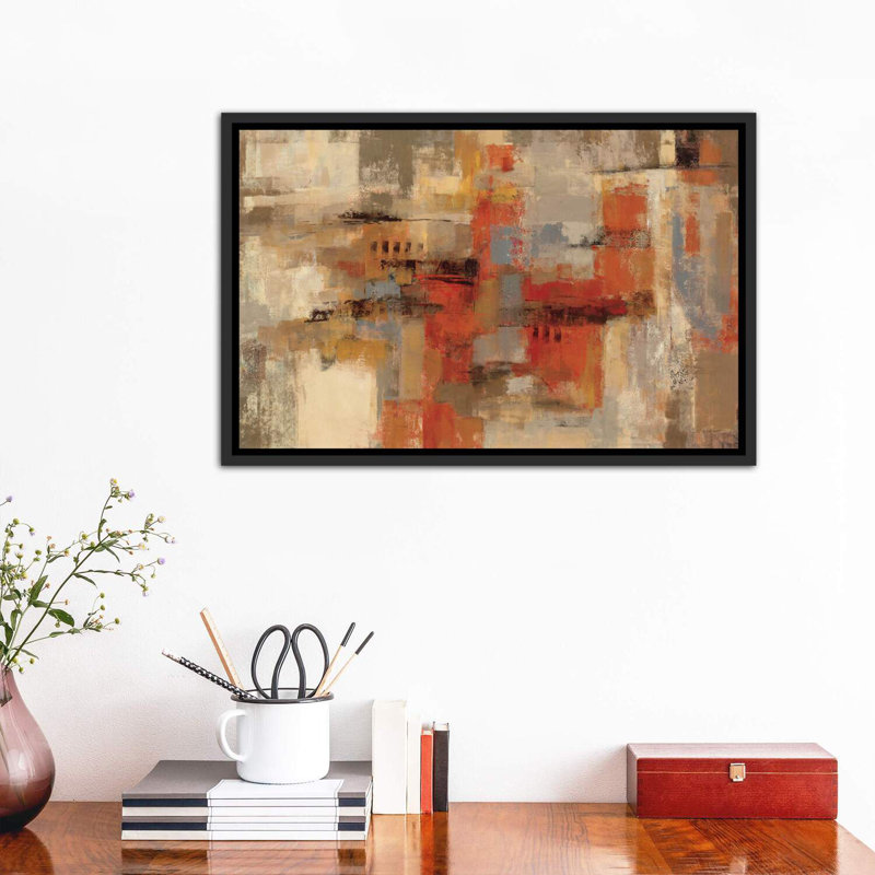 «City Wall» par Silvia Vassileva - reproduction d'art, Cadre flottant noir patiné, H 18 po x l 26 po x P 1,5 po