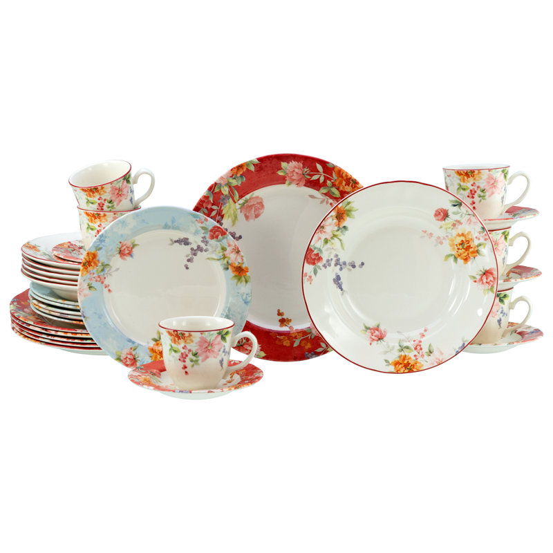 Creatable Crimson 30 Piece Dinnerware Set