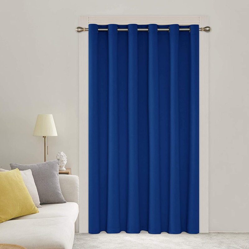 Cassandry Room Darkening Curtain Single Panel, 80" W x 84" L, Royal Blue