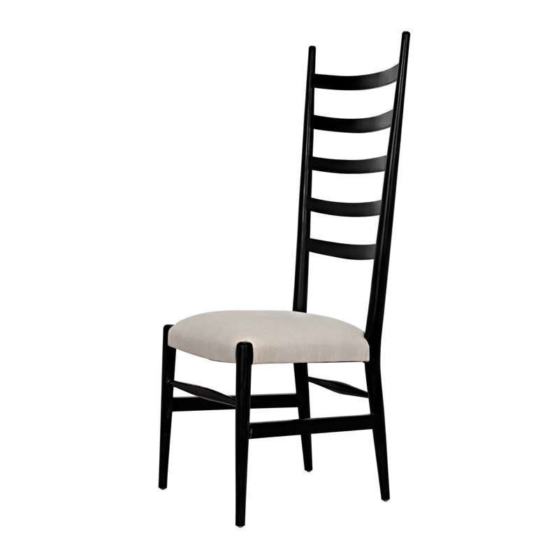 Noir Hand Rubbed Black Mahogany Ladderback Side Chair