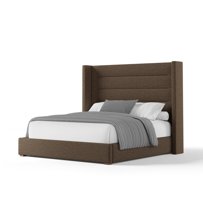 Esparto Upholstered Standard Bed, Brown Flax Revolution®, California King (Mid)