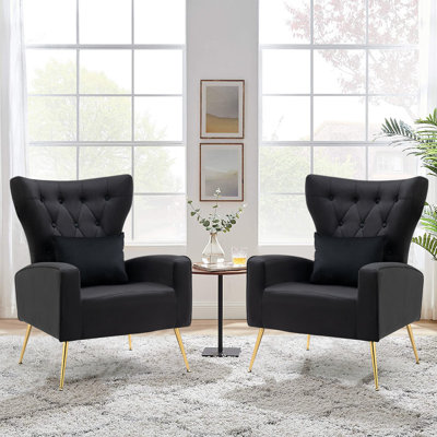 Tufted velvet armchair