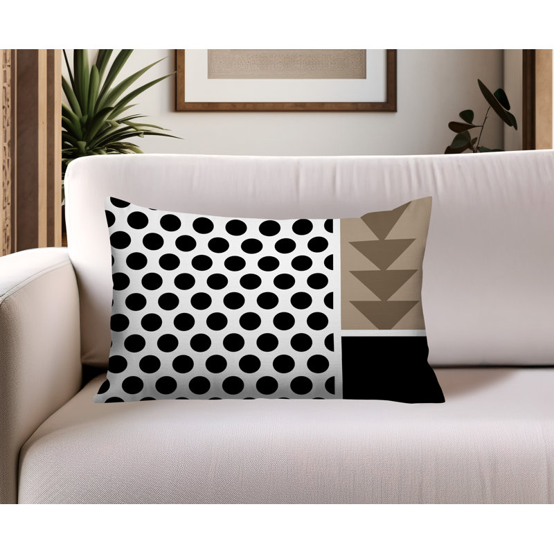 Oreiller rectangulaire réversible intérieur / extérieur Snazzy, Beige, Rectangulaire H 14 po x l 20 po