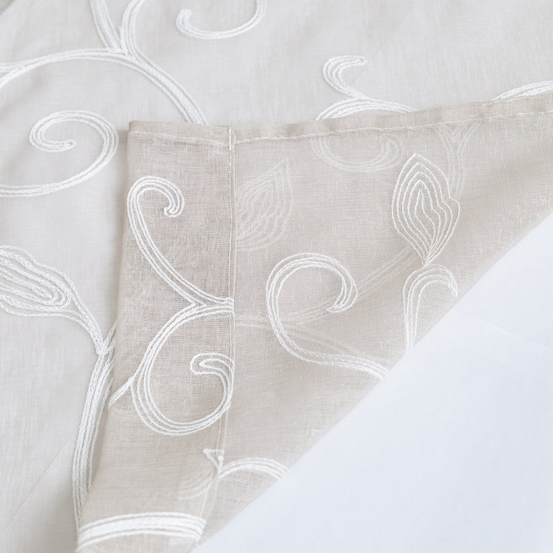 Shavonda Sheer Curtain Single Panel, Oyster, 52" W x 108" L
