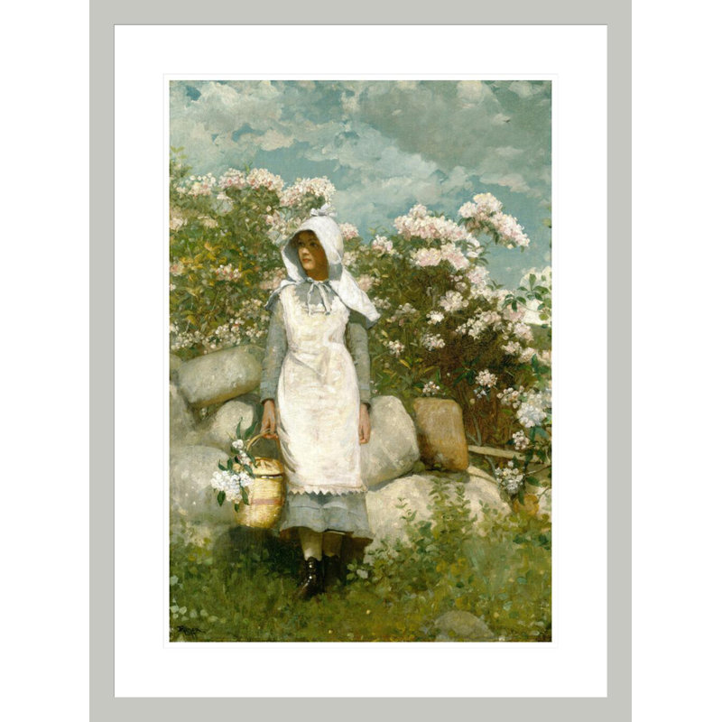«Girl and Laurel» par Winslow Homer, impression giclée encadrée, 29,5 po H x 22,13 po L