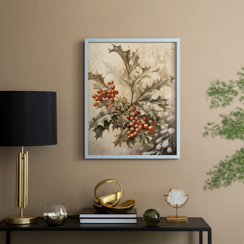 Christmas Holiday Art DCCVI Framed Print - Solid Wood, Blue, 21" H x 17" W