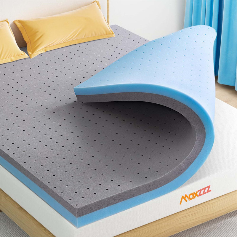 Surmatelas en mousse viscoélastique gélifiée et en bambou de haute qualité pour soulager la pression, dormir confortablement et réguler la température