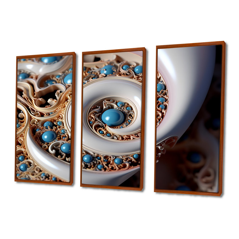Tourbillon tourbillonnant bleu et bleu - ensemble d'art mural spirales abstraites, H 40 po x l 60 po x P 1 po