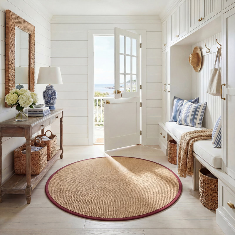 Hillsborough sisal fiber knitted rug, Rond 6 pi
