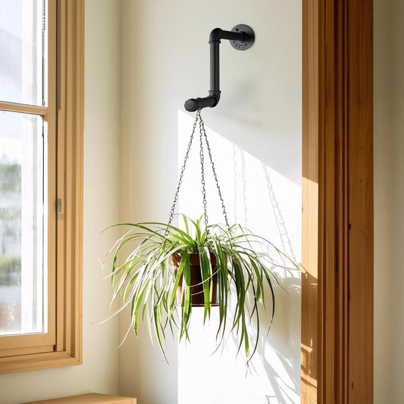 35cm Wall Mounted Clothes Rack, Black