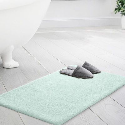Tapis de bain 24 po x 72 po avec spa - Poids lourd de qualité, doux, à séchage rapide et absorbant, latex antidérapant, microfibre à poils longs de 0,73 po, lavable à la machine, sensation de guimauve, envers en latex, lavable