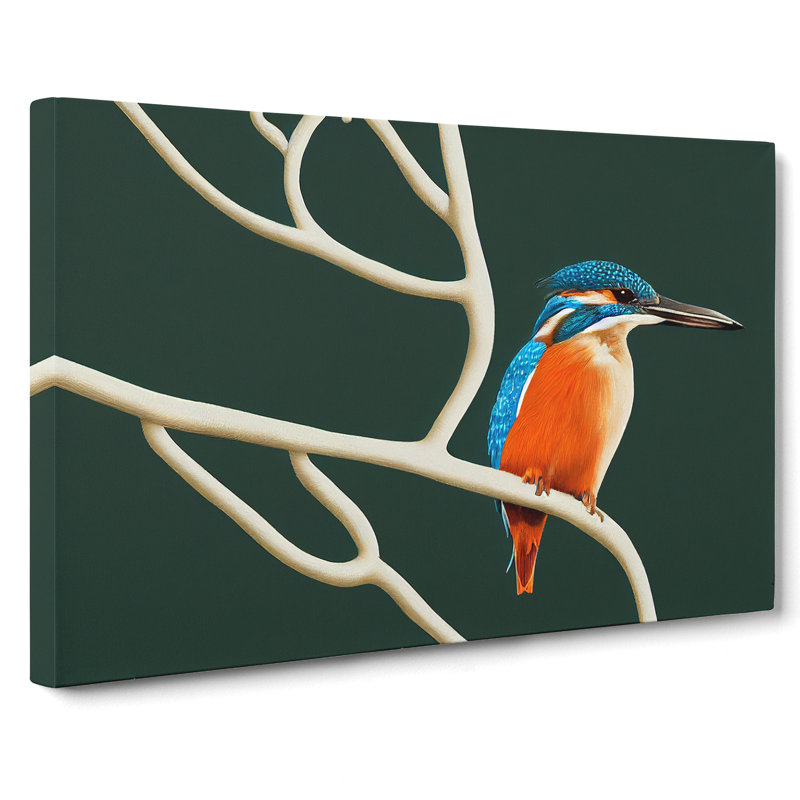 Awe Inspiring Kingfisher Bird - Wrapped Canvas, 35cm H x 50cm W