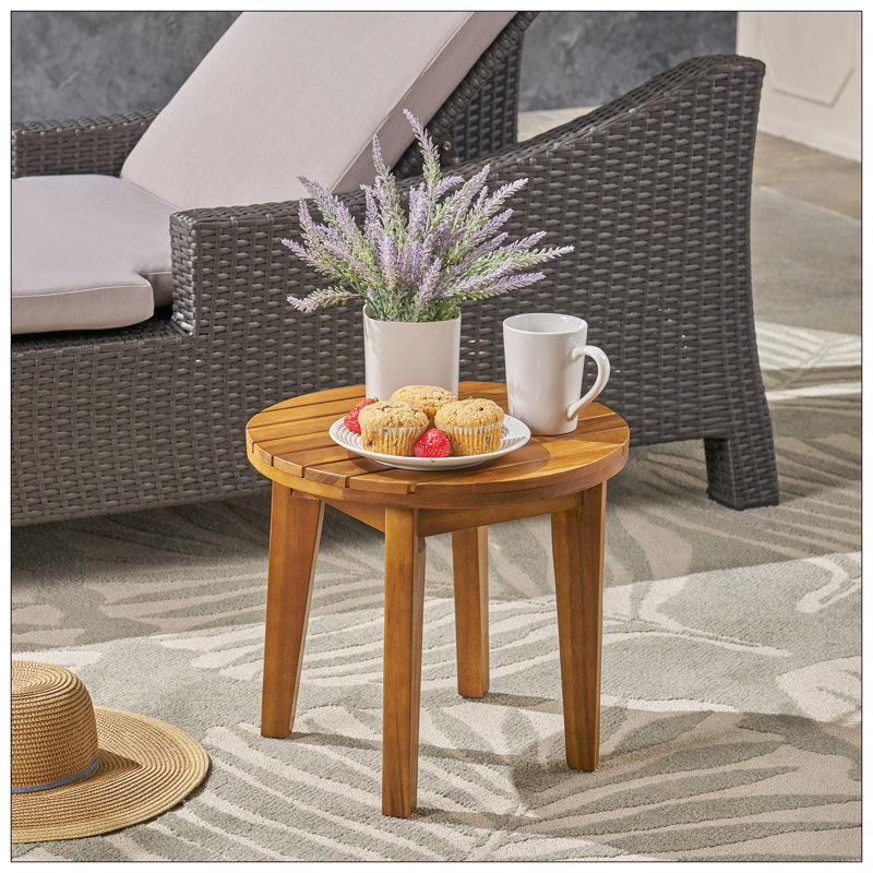 Table d'appoint d'extérieur en bois, Teck