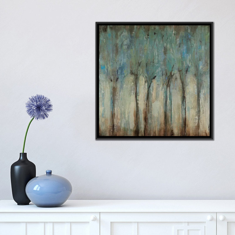 «Whispering Winds», reproduction sur toile, H 18 po x l 18 po x P 1,5 po, Toile encadrée noire, Pas de tapis