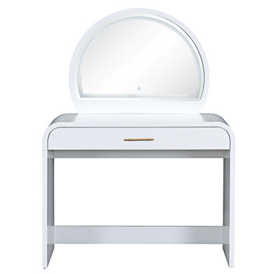 Makeup Vanity Table With Mirror Touch Screen Lighted Mirror