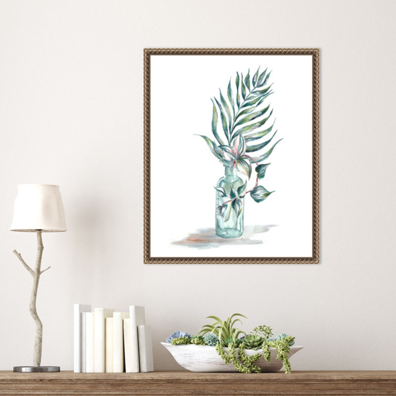 «Island Tropics Frond in Bottle I» par Tre Sorelle Studios, reproduction d'art sur toile encadrée