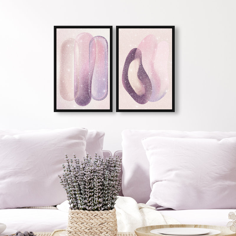 Berry Love Set Set by Oliver Gal, 92"H x 62"W, Black Floater Frame