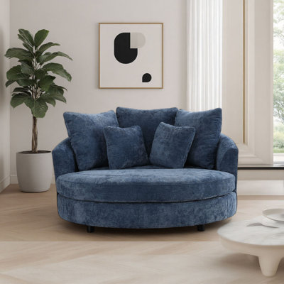 Fauteuil demi-tonneau surdimensionné 59,5 po avec roulettes