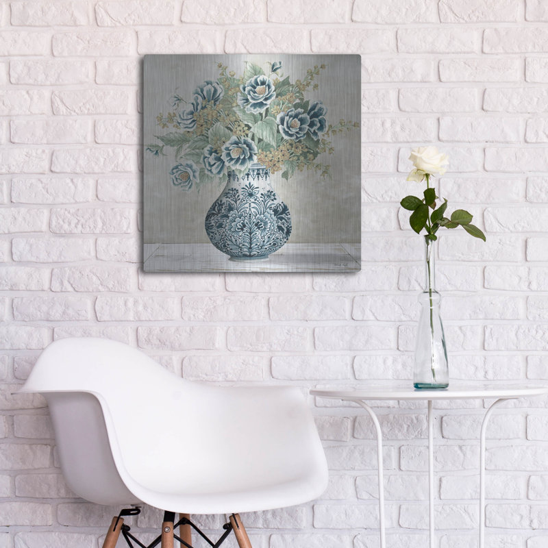 «Feeling Blue I» par Cindy Jacobs, art luxueux en métal «M Feeling Blue I» par Cindy Jacobs, H 24 po x l 24 po