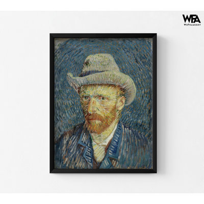 Autoportrait avec chapeau de feutre gris par Vincent Van Gogh, reproduction de peinture à l'huile, art mural, portrait de Van Gogh, artiste célèbre