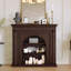 Nut-Brown Solid Wood Freestanding Fireplace