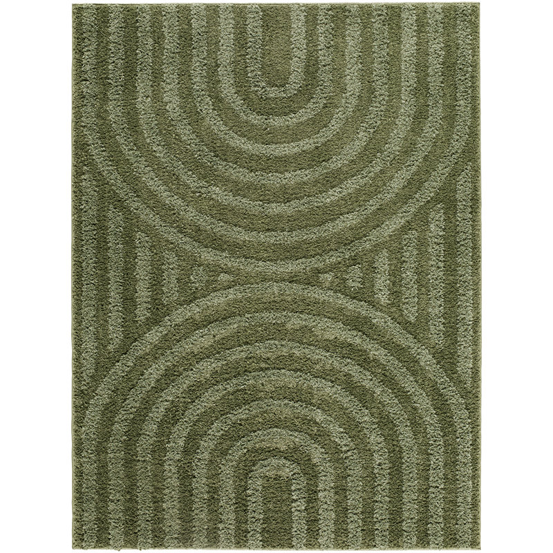 Rodos-Modern Modern Rug, Medium Green/Dark Green, Rectangle 200 x 275cm