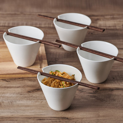 Mikasa Delray Bone China Noodle Bowl with Chopsticks